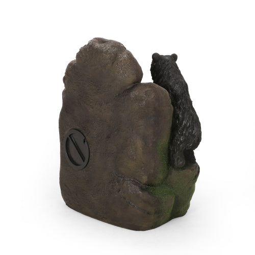 23.75" High Hand Crafted Weather Resistant Floor Fountain, Moss + Black