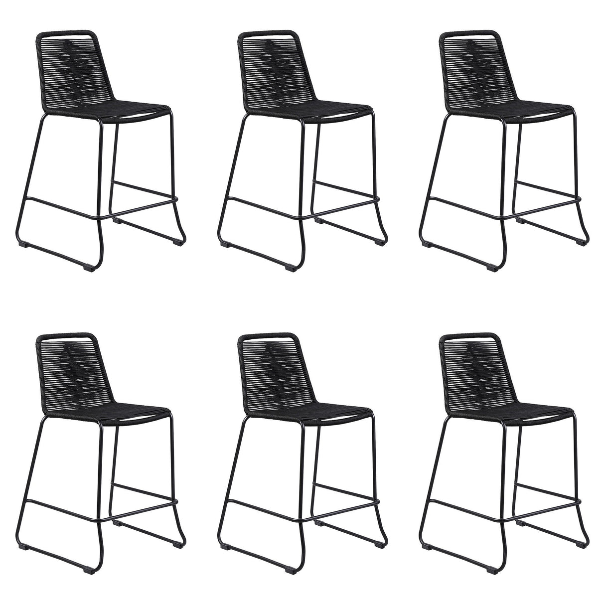 Shasta - 26" Outdoor Metal And Rope Stackable Barstool