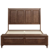 Sleigh Bed Frame With Tall Headboard And Storage Bench