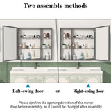 Medicine Cabinet, Wall Mounted Bathroom Mirror With Storage, Adjustable Shelves - Black Brown