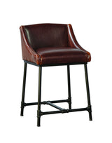 Bar Stool - Iron Pipe - Dark Brown