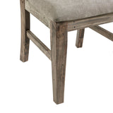 Dining Side Chair Set With Cushioned Back And Seat (Set of 2) - Weathered Gray / Natural
