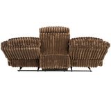 Motion Recliner Sofa With Fold-Down Table, Manual Recline, Charging Station & Cup Holders