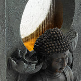Zen - Outdoor Buddha Waterfall Fountain - Black