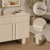 Sideboard Buffet Cabinet With 3 Drawers And 4 Doors For Dining Room