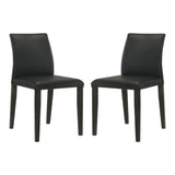 Elyza - Full Back Top Grain Leather Upholstered Wood Dining Chairs (Set of 2)
