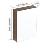 20" Wall Mounted Bathroom Mirror Cabinet With Adjustable Shelves Storage Cabinet - Imitative Oak