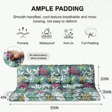 3 Seater Outdoor Porch Swing Cushion With Backrest, Patio Bench Cushion - flower