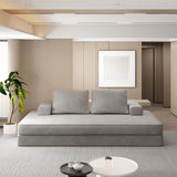 Multifunctional Convertible Sofa Bed With 2 Tumbler Backrests And 2 Pillows, Deep Seat Couch