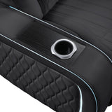 Electra - Power Recliner Sectional Sofa With Power Headrests, Console Loveseats, Wedge, LED Light Strip, Speakers