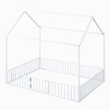 Metal House Bed With Fence And Door