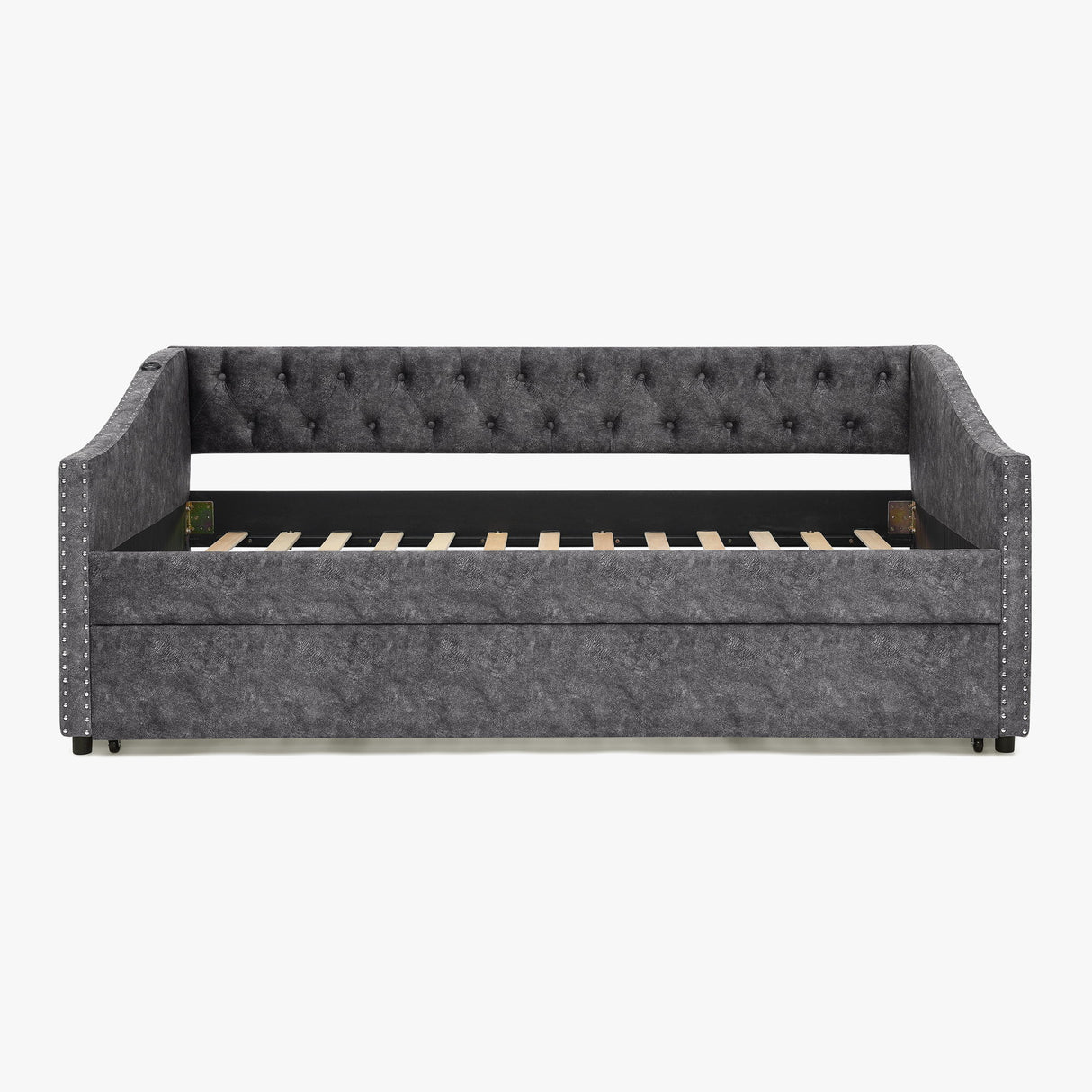 Upholstered Daybed With USB Charging & Pull Out Bed