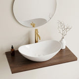 Oval Vessel Bathroom Sink Bowl - White