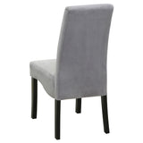 Upholstered Dining Chair Soft Padded Seat And Flared Back Design (Set of 2) - Gray