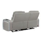 Electra - Power Reclining Loveseat With Power Headrests, Console, Speakers, Massage, LED Lighting And USB Control