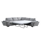 Dayne - 3 Piece Sleeper Sectional - Gray