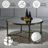 Aditya - Mirrored Antique Brass Coffee Table - Antique Brass - Coffee Tables - Alpine Outlets