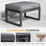 Patio All-Weather Ottomans With Thick Cushions (Set of 2)