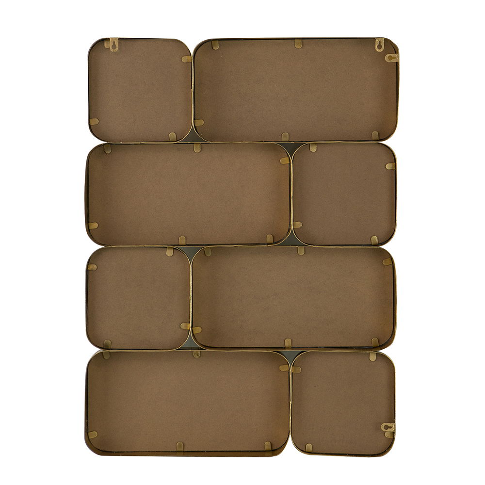 Mirror With en Metal Framed Decorative Rectangle Mirror For Bedroom Dressing Room, Hallway Or Living Spac - Gold - Wall Mirrors - Alpine Outlets