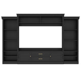 Elegant Entertainment Center Wall Unit With Bookshelves