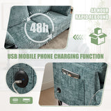 Chenille 2 Seater Sofa With LED Light, USB Charging Port, And Storage Bag