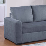 Convertible Sleeper Sofa With Pull Out Bed, Upholstery, Square Arms - Dark Gray