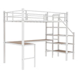 Loft Bed With L-Shaped Desk, Large Storage Space