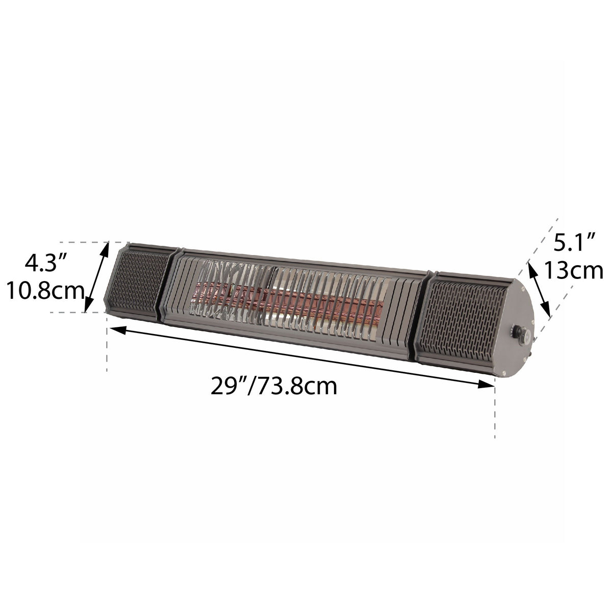 Smart Electric Heater With Bluetooth Speakers, Gunmetal Gray