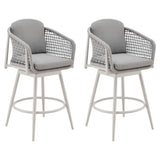 Rhodes - Outdoor Patio Swivel Counter Stool Set