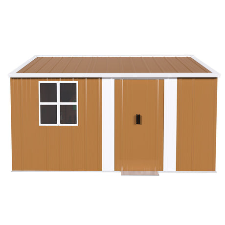 Heavy Duty Storage Shed Garden Building Weatherproof Galvanized Iron Light Brown