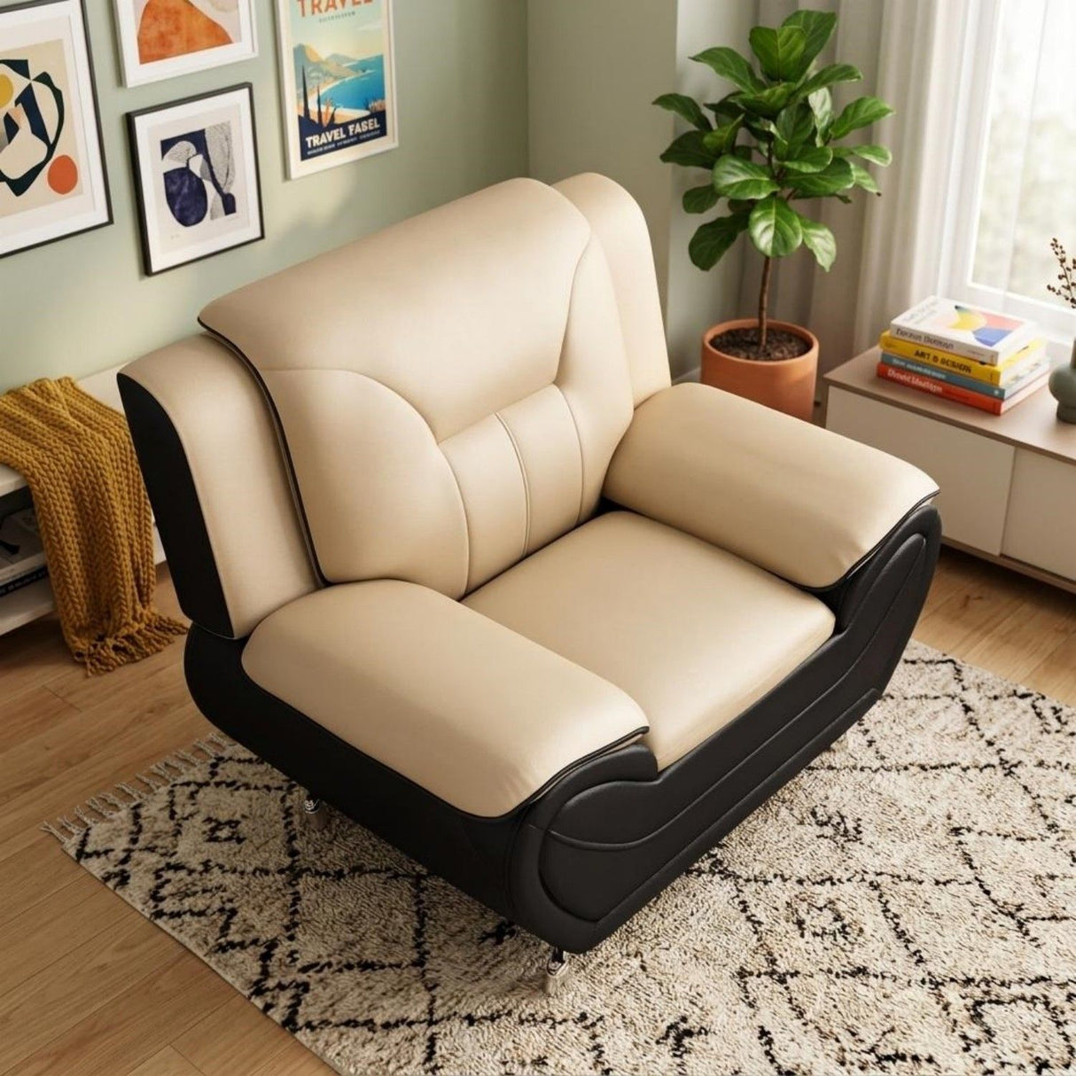 3 Piece Sofa Set, Upholstered Furniture For Living Room Apartment - Camel