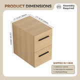 Floating Bathroom Vanity Drawer Base, Wall Mounted Storage With 2 Drawers - Light Oak
