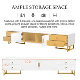 TV Media Console Table, TV Stand With Storage For Living Room - White