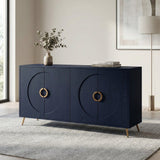 Modern Sideboard Buffet Server Cabinet Lacquered Wood Storage 60x31in