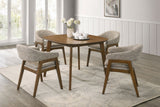 Miller - 5 Piece Set (39" Square Dining Table With 4 Arm Chairs) - Walnut / Gray
