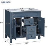Bathroom Vanity With Top Sink, Cabinet With 2 Soft Closing Doors And Drawers