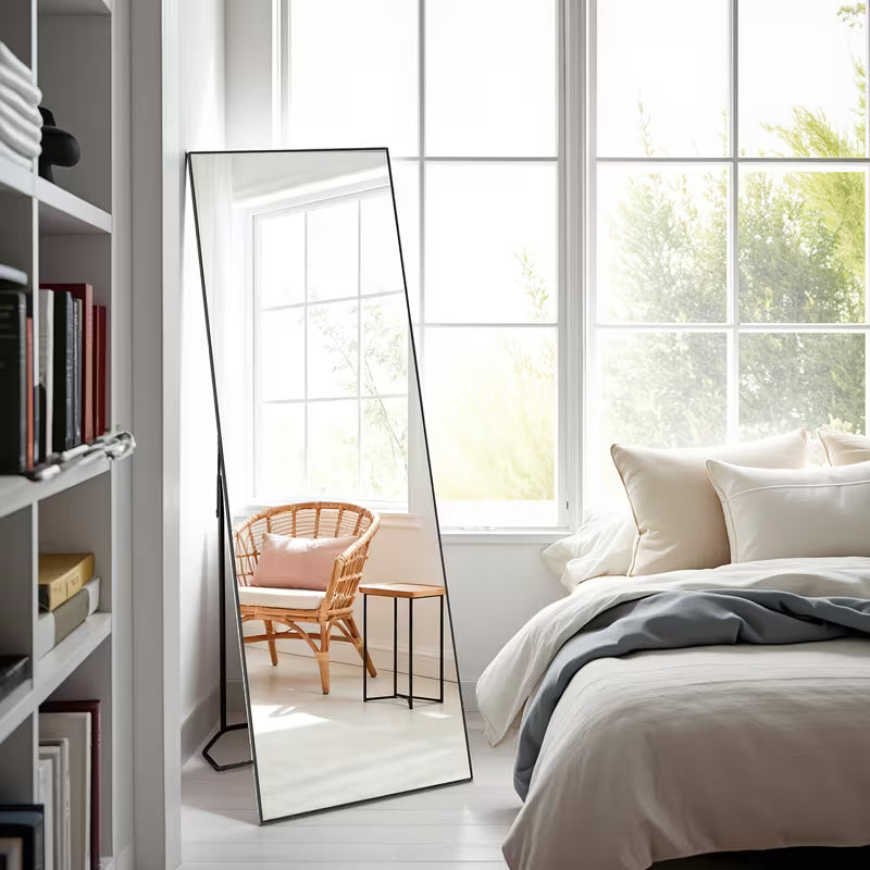 OLIXIS Standing Full Length Mirror with Stand And Hanging Hardware