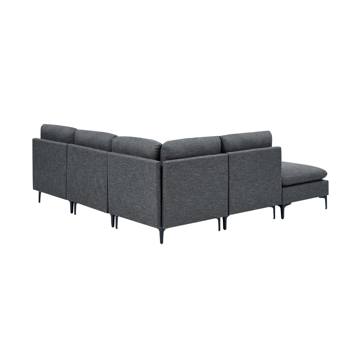 Upholstered Modular Sectional With Tall Legs, Medium Firm Seat