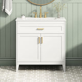 Bathroom Vanity With Sink Top, Adjustable Shelf, Door Organizers