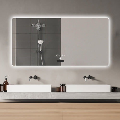 Frameless Bathroom Mirror with Light