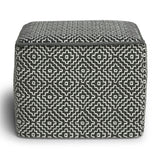 Briella - Square Woven Outdoor / Indoor Pouf - Gray / White