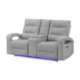 Isolde - Power Reclining Loveseat With LED Lighting - Gray