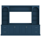 Arched Entertainment Center Wall Unit With Drawers, TV Stand