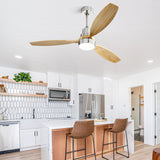 52" Integrated LED Ceiling Fan With Remote Control And Blades For Living Room
