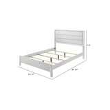 Modern Bed Frame With Wave Texture Headboard And Angled Legs