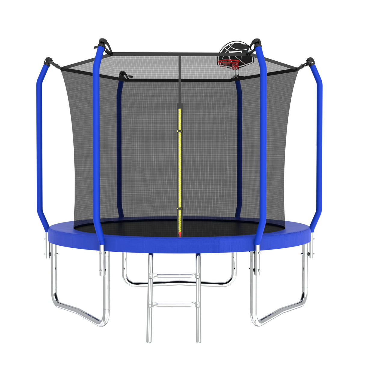 Trampoline With Basketball Hoop, Astm Approved Reinforced Type Outdoor Trampoline With Enclosure Net - Trampolines - Alpine Outlets