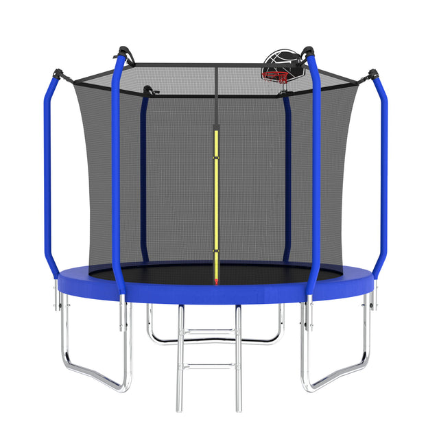 Trampoline With Basketball Hoop, Astm Approved Reinforced Type Outdoor Trampoline With Enclosure Net - Trampolines - Alpine Outlets