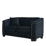 Modern Chesterfield Sofa With Tufted Backrest For Living Room