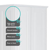 Storage Cabinet With Adjustable Shelves, 2 Doors, Rectangle Design For Bathroom