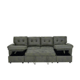 Convertible Sectional Sofa Bed With Pull Out Sleeper And Storage